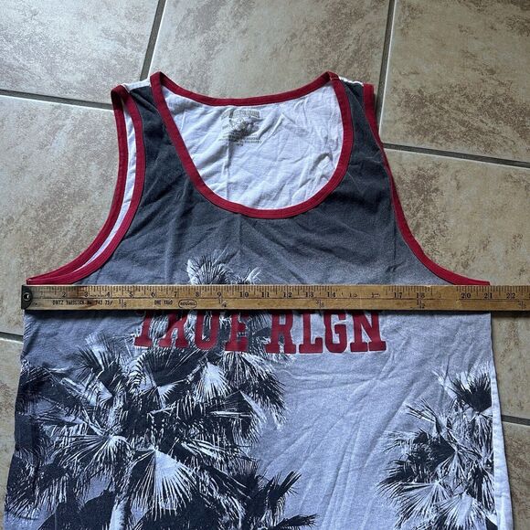 True Religion‎ Palm Trees Tank Top Sleeveless Shirt Men's Size Medium Scoop Neck - Picture 5 of 8